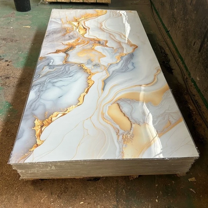 Premium Glossy UV-treated PVC Marble Wall Tiles factory